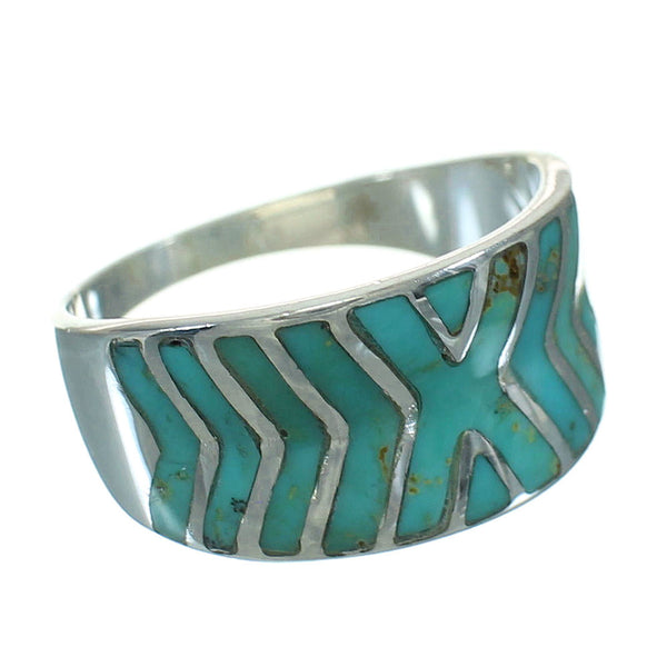 Southwest Turquoise Sterling Silver Ring Size 7-1/2 YX79257